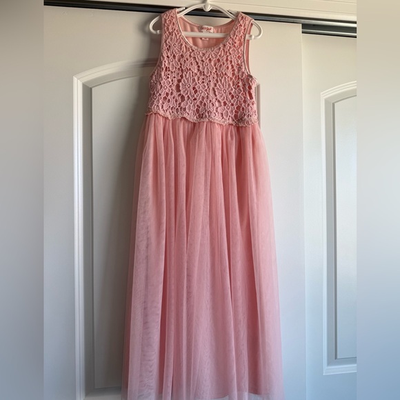 Cat & Jack Other - Cat & Jack Girls' Blush Pink Lace & Tulle Maxi Dress